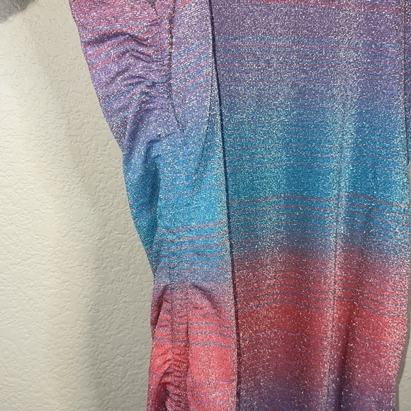 Le Superbe Baccara Ruched Metallic Striped Tank Dress Size S - Picture 7 of 11